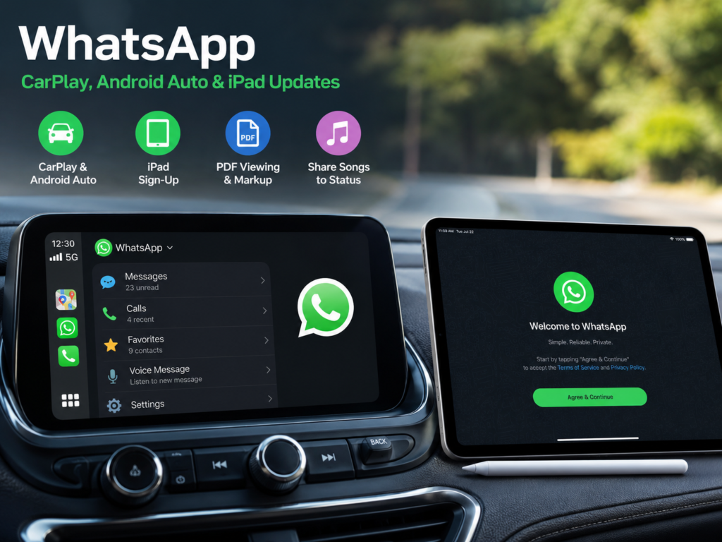 WhatsApp’s Big CarPlay and iPad Update Makes Calls, Messages, and Sign-Up Much Easier