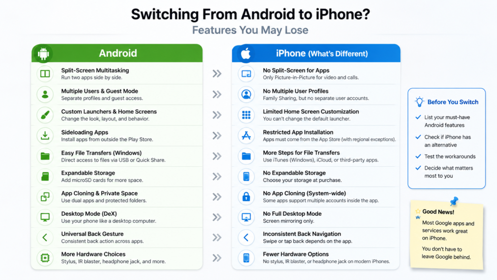 switching from Android to iPhone diagram